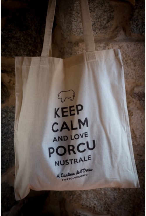 Tote bag &quot;Keep calm and Love Porcu Nustrale&quot;