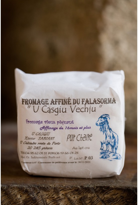 Fromage de chêvre "sabiani" affiné 12 mois (piquant), région galeria